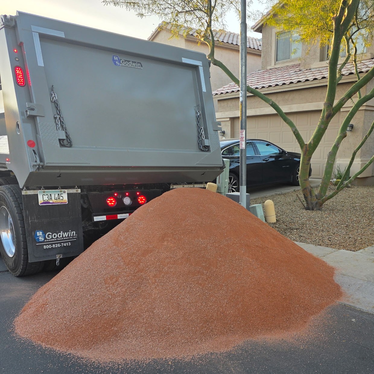 Job site after TradeMaster aggregate delivery